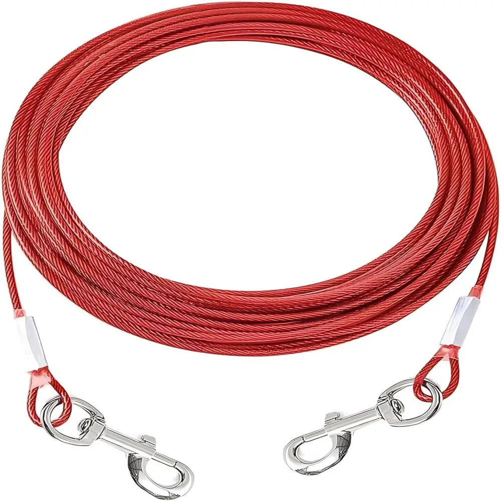 Dog Tie Out Cable 25 Feet- Heavy Duty Dog Lead Rust-Free with Quick ReleaseSwivel Clips & 360° RotatingClasp - Tangle-Free DogsRunner for Yard