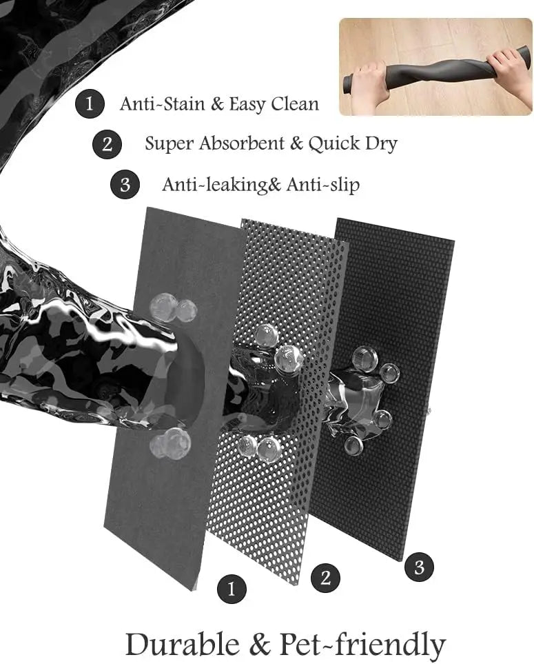Super Absorbent Pet Feeding Mat with Waterproof Non Slip Rubber Backing for Dogs and Cats