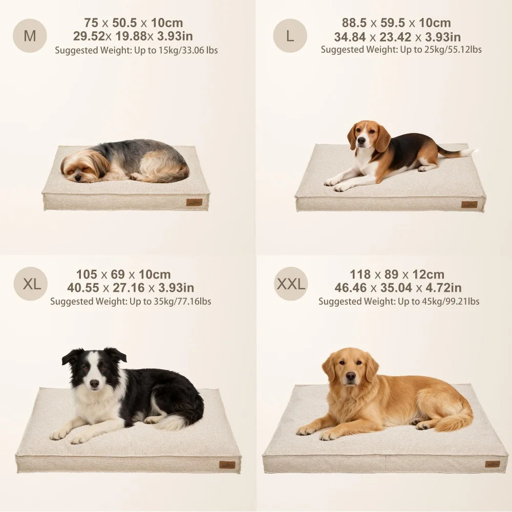 Large Dog Bed Washable Linen Orthopedic Dog Beds Waterproof Pet Pillow Mattress With Removable Cover