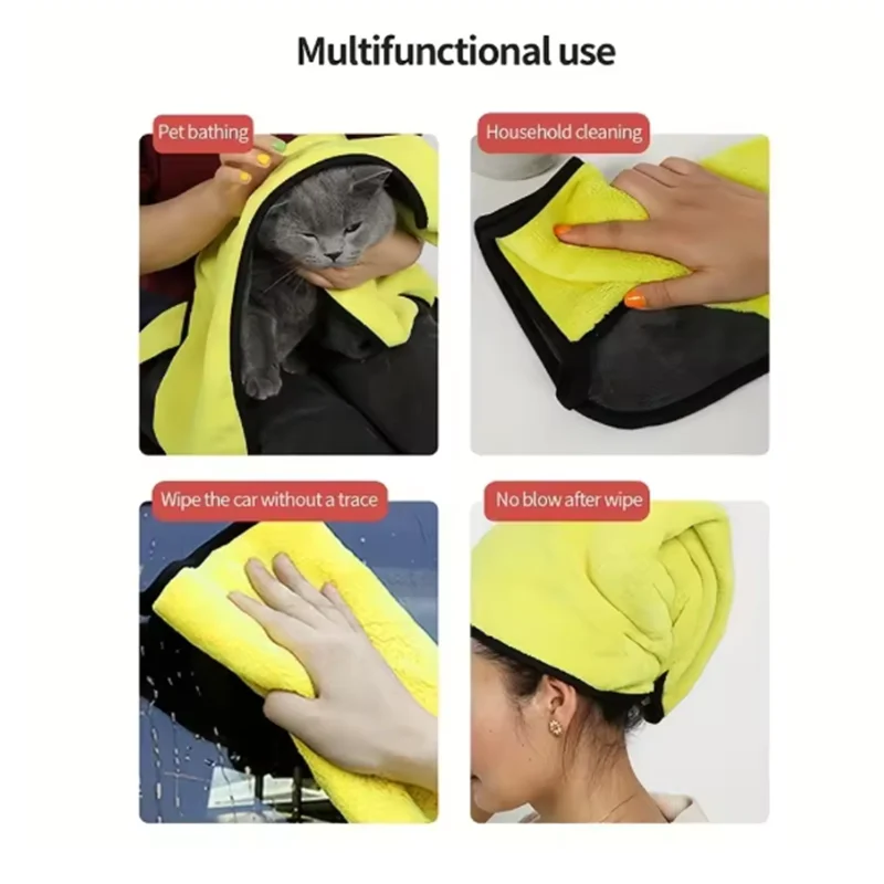 Hot Pet Absorbent Towel Microfiber Dog Bathing Towel Dog Bathrobes Wiping Cloth
