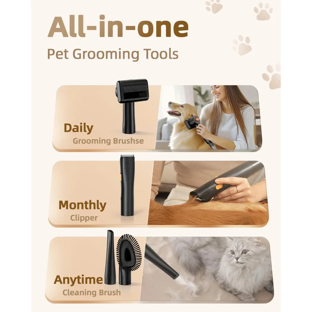 Dog Grooming Vacuum, 4.5L Extra-Large Dust Cup Dog Grooming Kit, 14000Pa High-Suction Pet Groomer