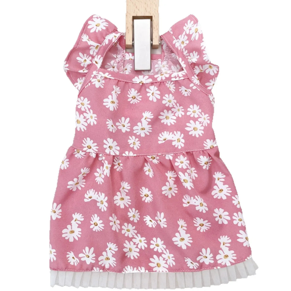 Summer dog clothes, chrysanthemum print cool short dress, breathable, pet clothing