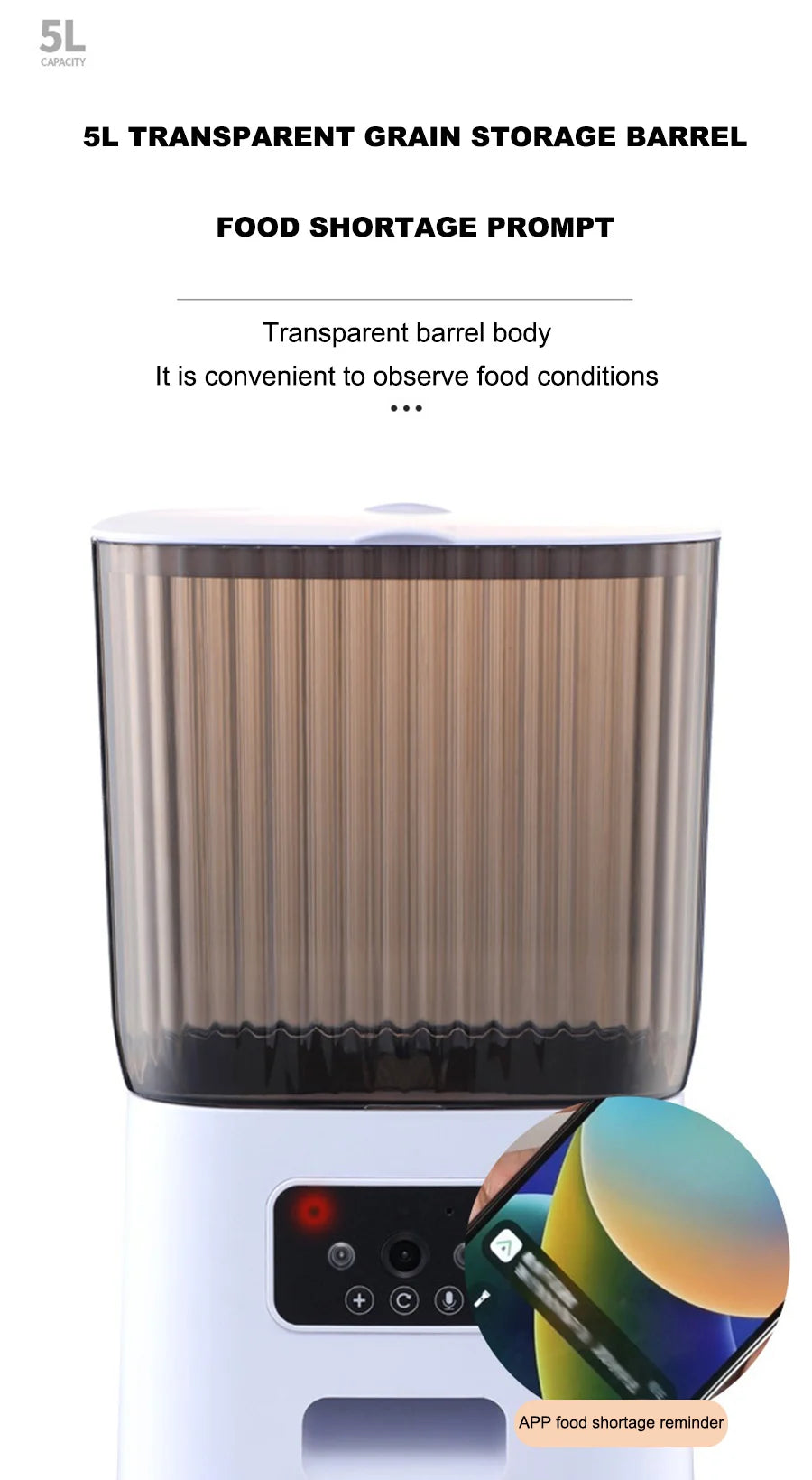 Automatic Pet Feeder App Controlled Pet Food Dispenser Smart Pet Feeder with Timer for Dogs And Cats Pet Accessories