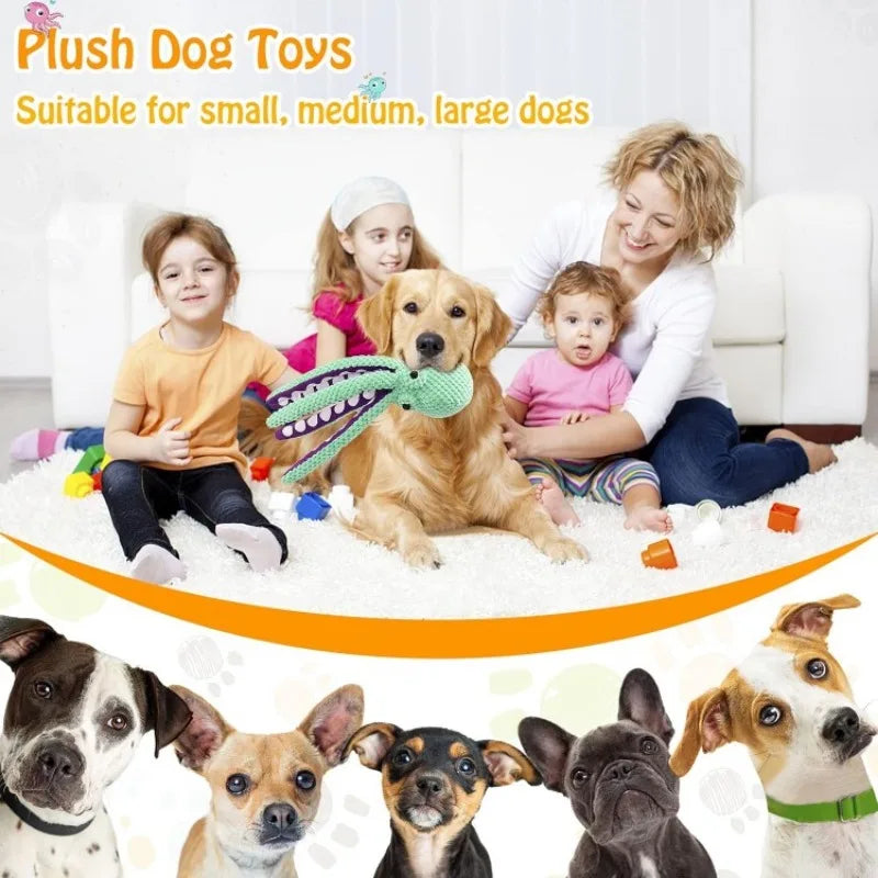 Large Squeaky Plush Dog Toy, Soft Fabric Chew Toy for All Dog Sizes, Training Reward & Gift