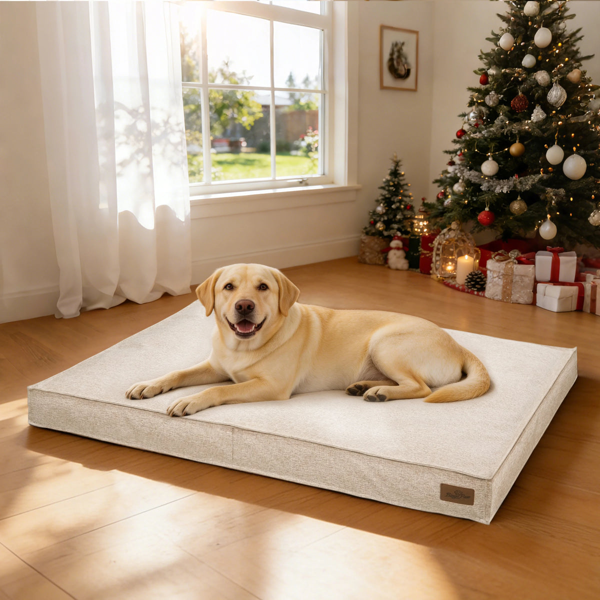 Large Dog Bed Washable Linen Orthopedic Dog Beds Waterproof Pet Pillow Mattress With Removable Cover