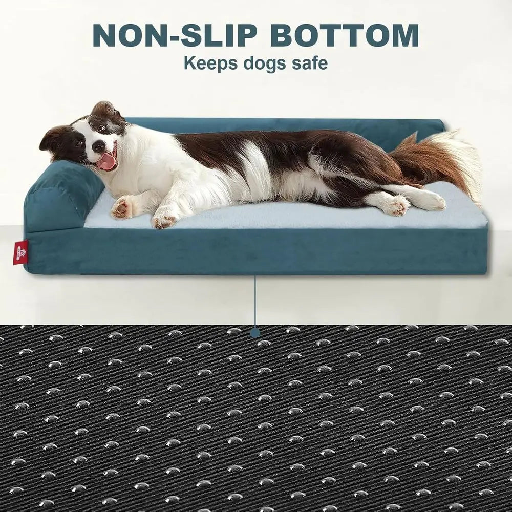 Large Washable Plush Pet Beds with Removable Cushion & Nonskid Bottom for Dogs and Cats
