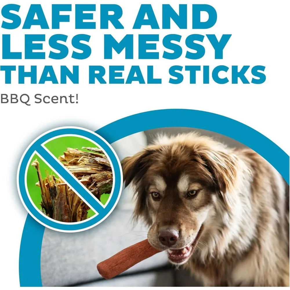 Outward Hound Dogwood Wood Durable Dog Chew Toys, Real Wood & Calming Hemp, 2-Pack, Medium