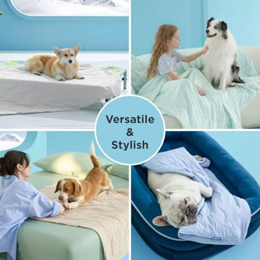 Premium Cooling Dog Blankets for Bed - Q-MAX 0.5, Breathable Summer Washable Cold Pet Mat, Soft Durable Self Cooling Dog Mat fo