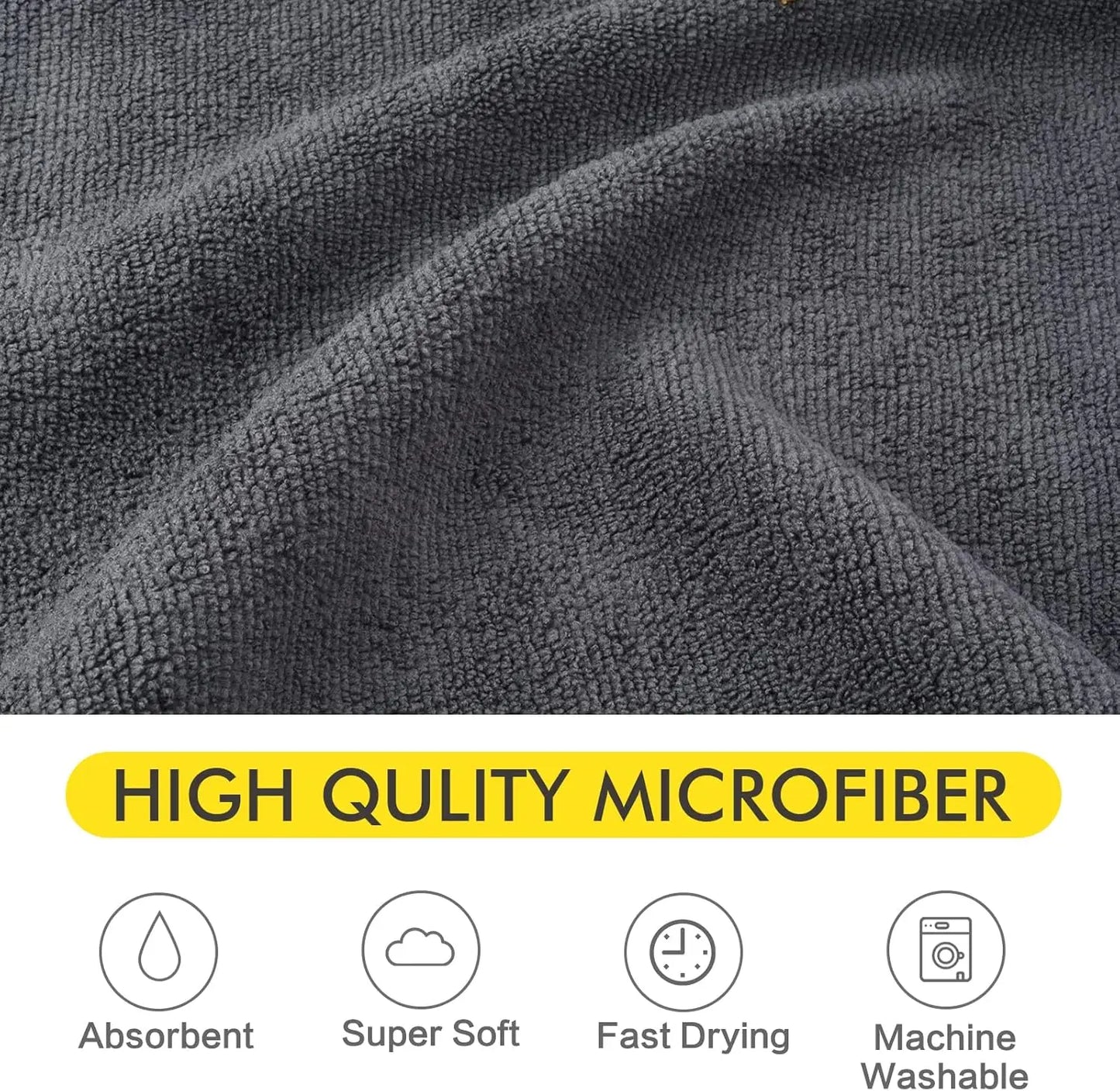 Super Absorbent Microfiber Pet Drying Towel for Dogs Cats, 30x50in, Gray