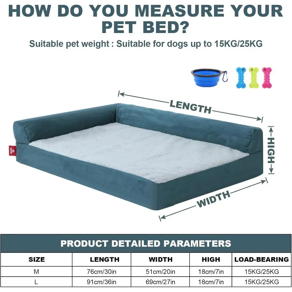 Large Washable Plush Pet Beds with Removable Cushion & Nonskid Bottom for Dogs and Cats