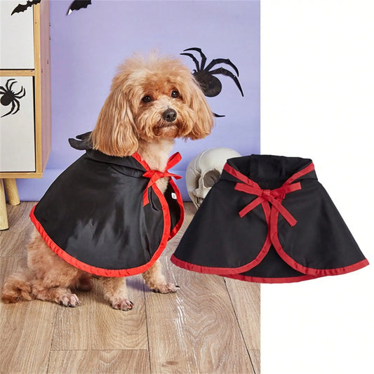 Halloween Dog Costume Cute Cat Dog Cape Cosplay Devil Hat Headband Adjustable Vampire Cloak Demon Hair Hoop Funny Pet Cape