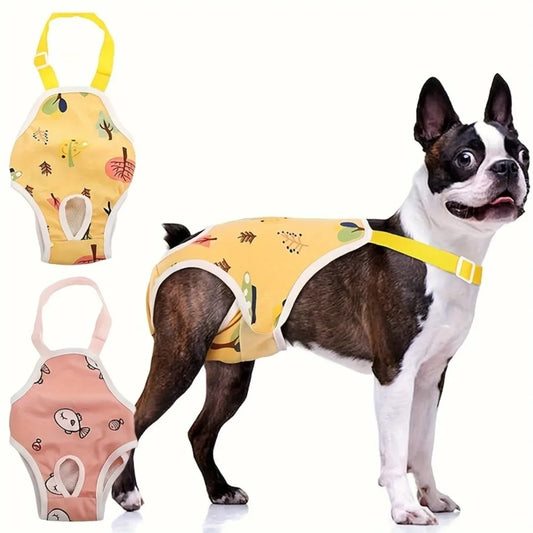 Reusable Female Dog Diapers Washable Adjustable Breathable Mesh Pants with Buckle for Heat Period Incontinence