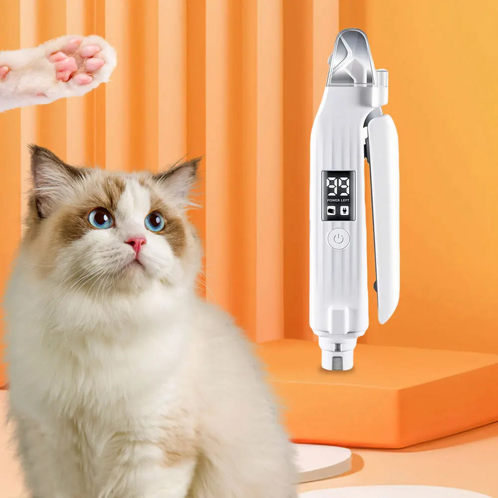 2 in 1 Electric Dog Nail Grinder and Clipper with LED Lights Pet Nail Trimmer Pet Nail Grinder for Small Medium Large Dogs/Cats
