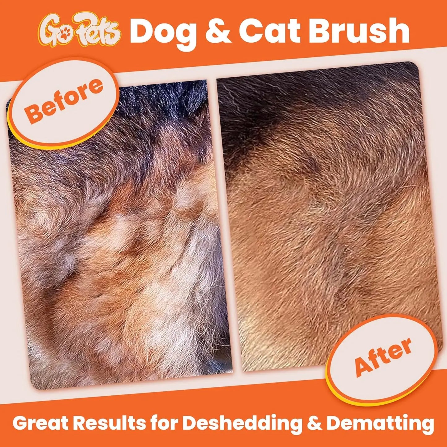 2-in-1 Dematting Comb for Dogs & Cats, Double-Sided Grooming Brush for Shedding, Undercoat Mat Tool for Long Haired Pets