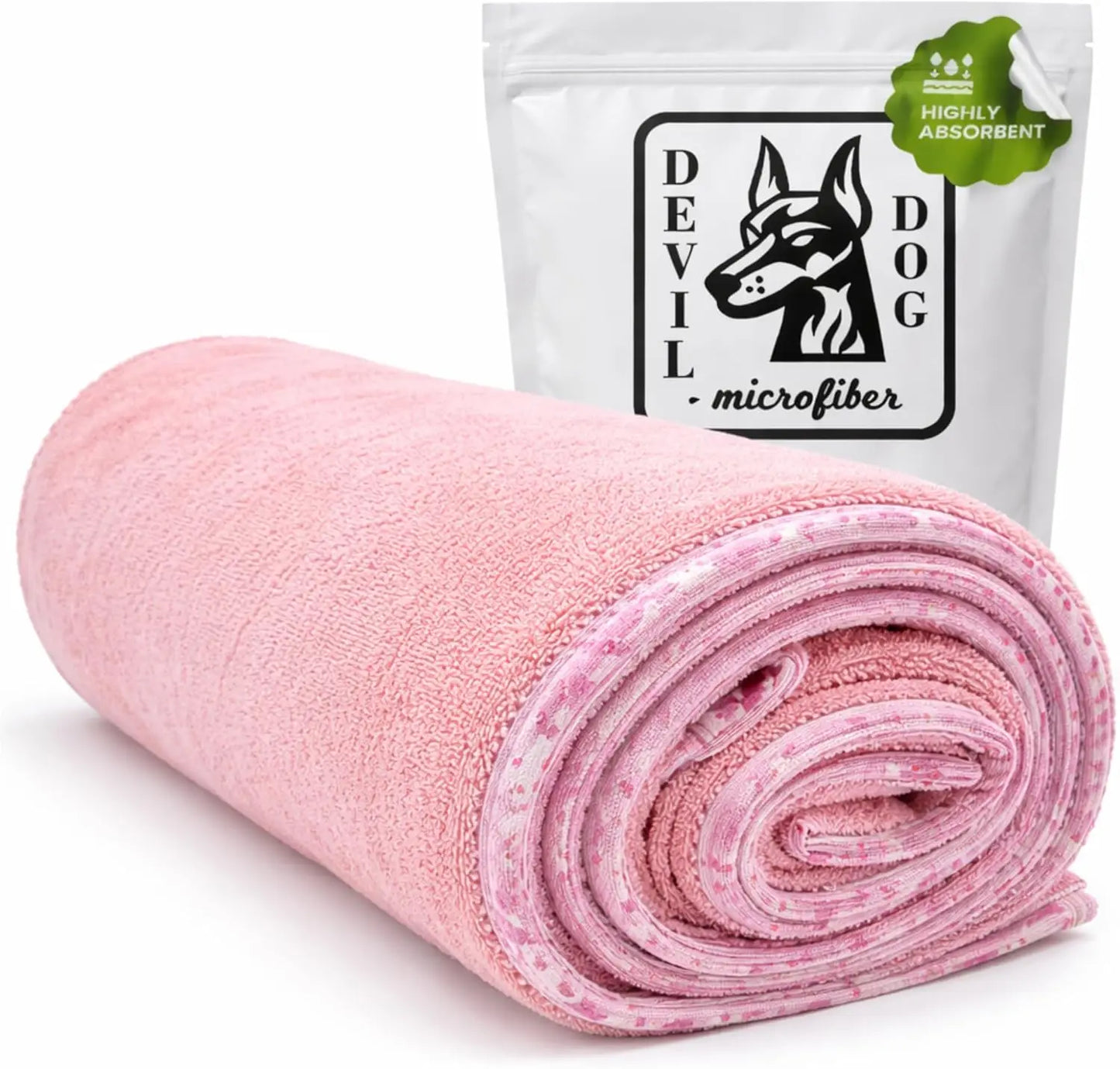 Extra Large 24x35 Microfiber Dog Drying Towel, 1200 GSM Ultra Absorbent Quick Dry for Bath Beach Travel Pink