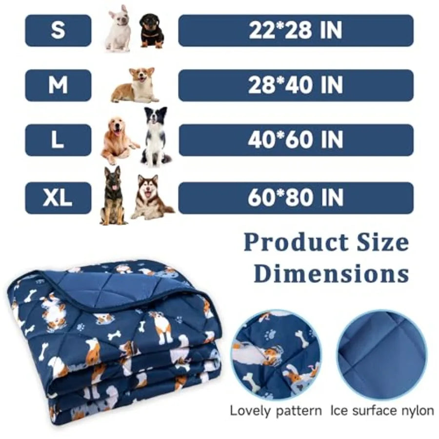 Dog Cooling Mat, Premium Lightweight Pet Cooling Blanket Bed Cover for Dogs, Cat, Puppies Ice Silk Cool Pad for Dogs Furniture