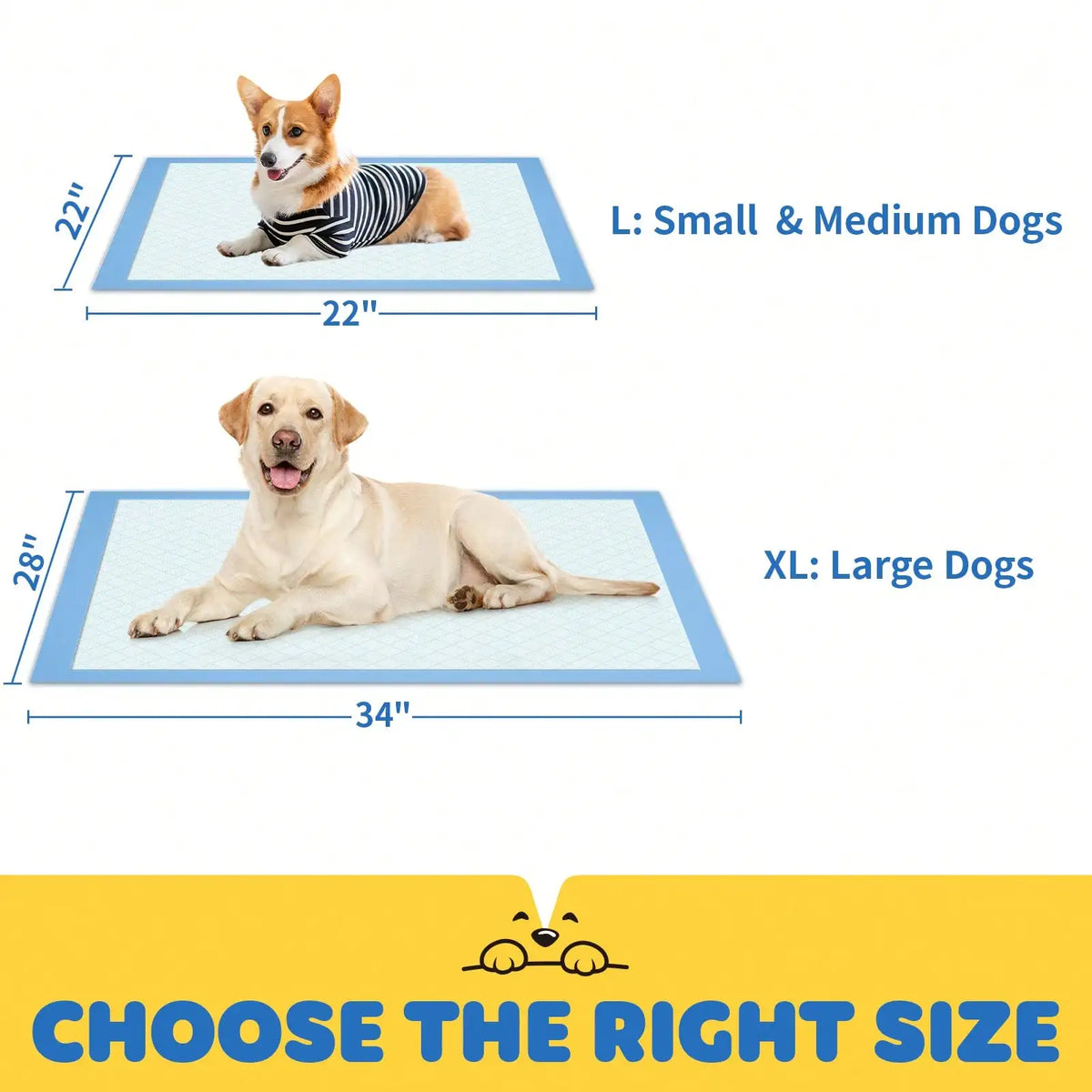 X-Large Puppy Pads - 34'' X 28'' Pee Pads For Dogs Potty Training, Leak-Proof Quick-Dry Design, 6-Layer Wee Wee Pads, Pack Of 100