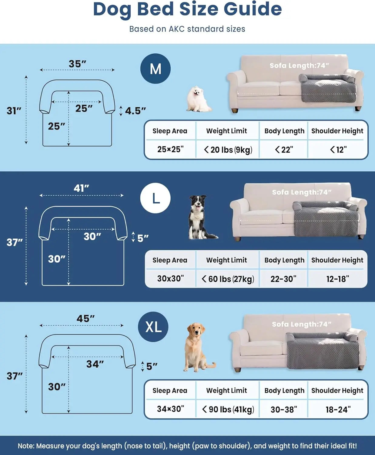 Cooling Mat for Dogs, Self Cooling Dog Bed for Couch, Orthopedic Pet Sofa Bed with Removable Washable Cover, for Crate F