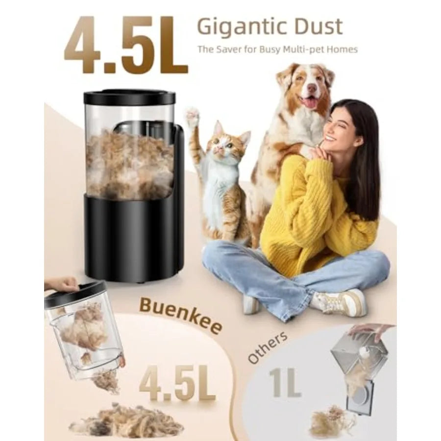 Dog Grooming Vacuum 4.5L Extra-Large Dust Cup Dog Grooming Kit 14000Pa High-Suction Pet Groomer with Clippers Low-Noise All-in-