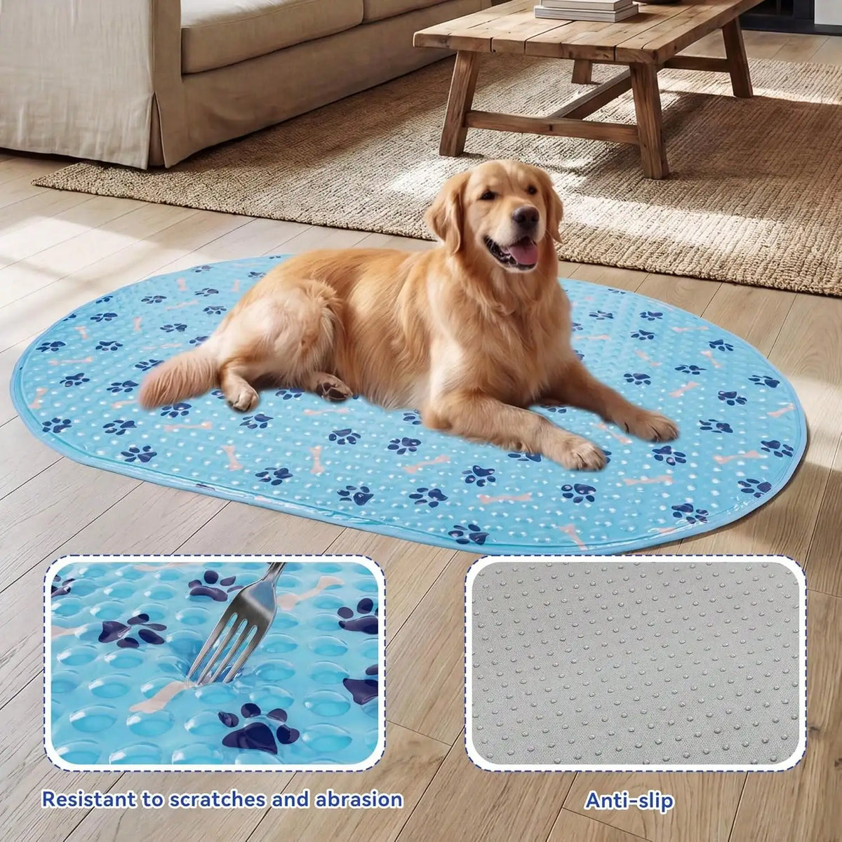 Patented Gel Pet Cooling Mat, Non-Slip Waterproof Cool Pad for Small Dogs, Indoor Outdoor Cooling Bed for Crate Kennel Car
