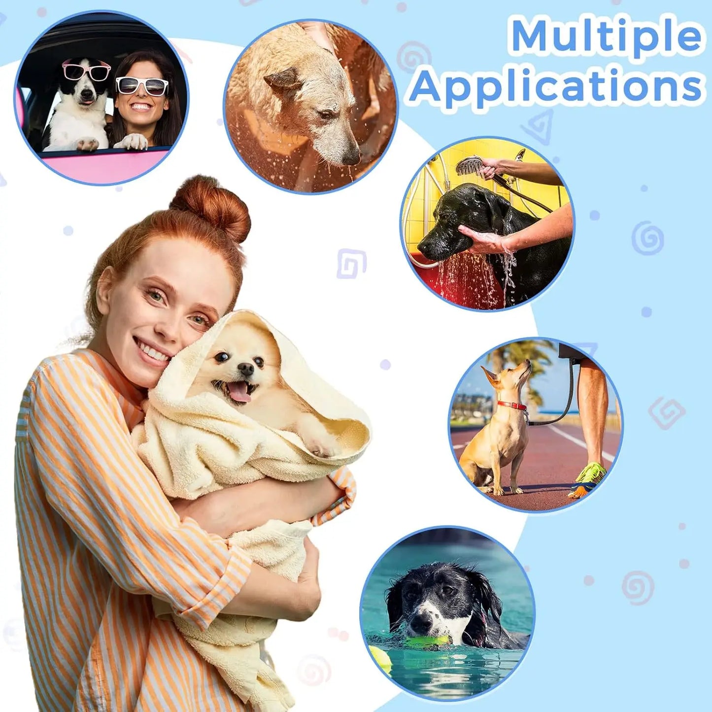 12 Pcs Dog Towels Bulk 20x39in Microfiber Absorbent Soft Pet Bath Towels for Small Medium Puppy Cat, 12 Colors