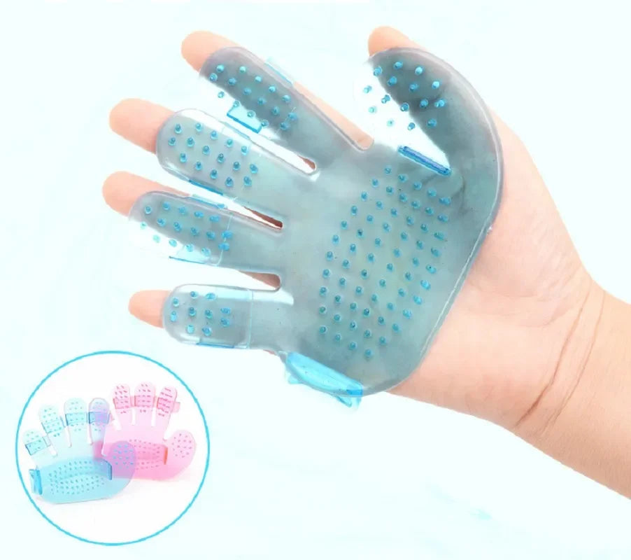Pet Palm Brush, Hand Shampoo Grooming Bath Massage Glove, Brush Comb Five Finger for Comand RubPalm Brushed