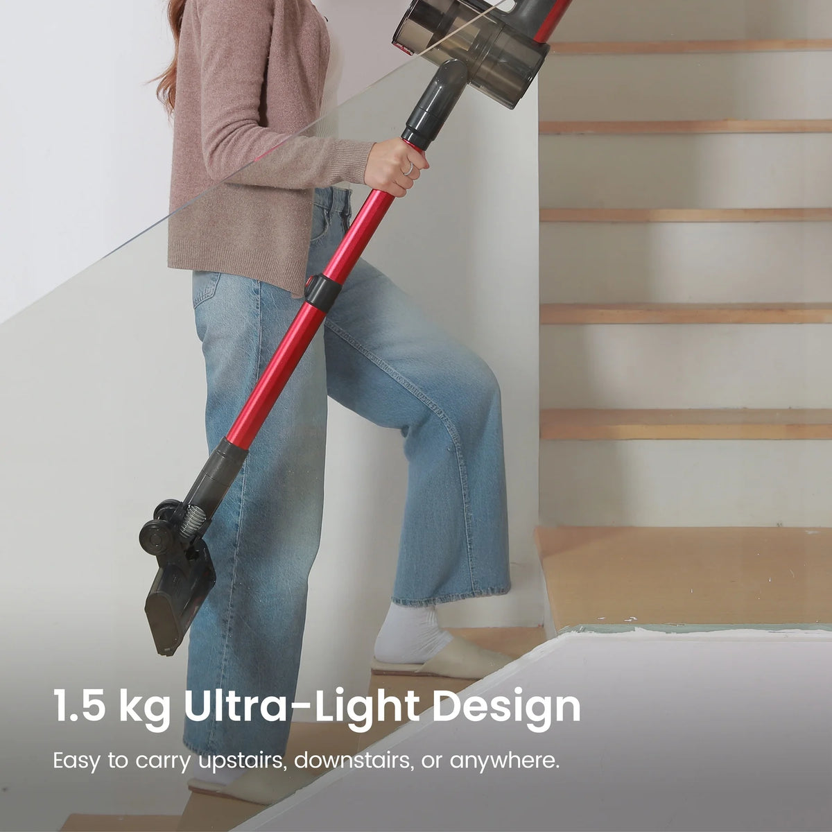 MONSGA by erabros M100 55KPA 450W Cordless Vacuum Cleaner, Vertical Vacuum Cleaner Anti-Tangle Brush, Handheld Stick Vacuum Cleaner for Home, Pet Hair, Carpet and Hard Floors