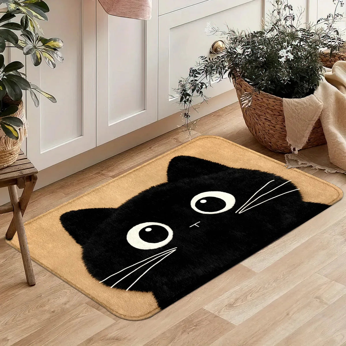 Cute Animal Wind Door Welcome Floor Mat, Bathroom Bathroom Universal Carpet, Wear-resistant, Flannel Easy To Clean Kitchen Rug, VIKAMA Carpet