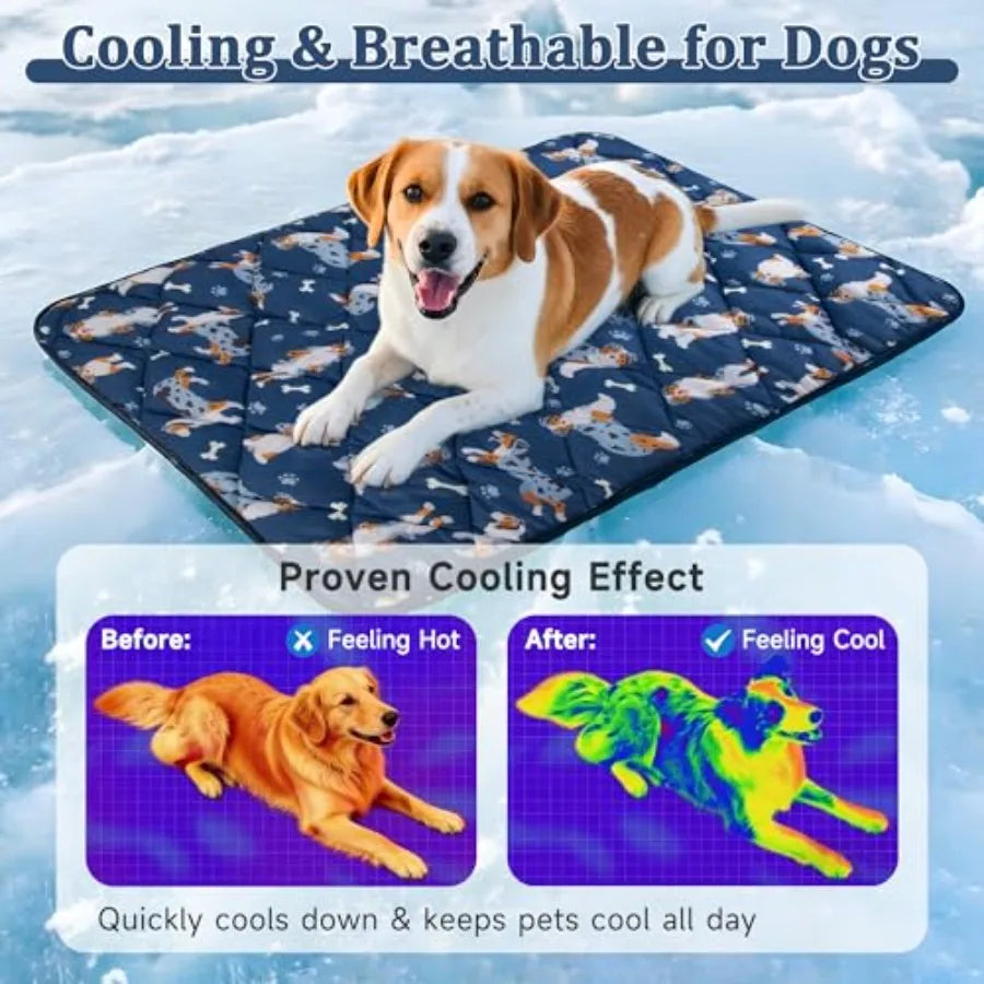 Dog Cooling Mat, Premium Lightweight Pet Cooling Blanket Bed Cover for Dogs, Cat, Puppies Ice Silk Cool Pad for Dogs Furniture