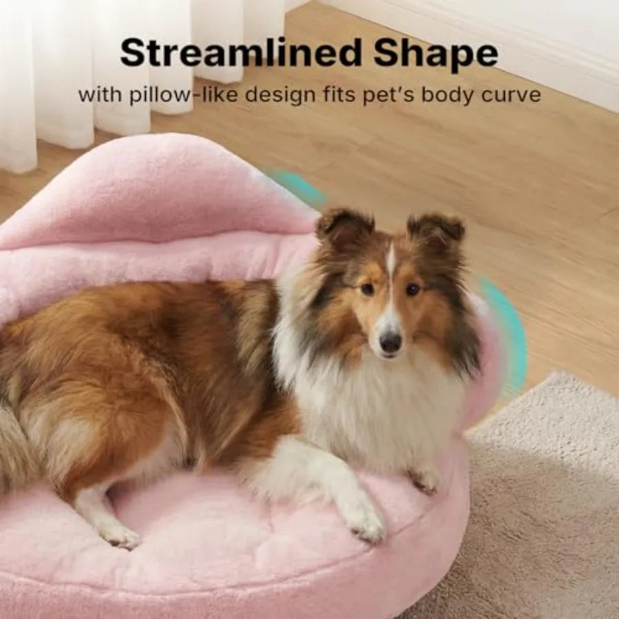 Elevated Dog Couch Bed, Cute Dog Sofa Bed for Small Medium Dogs, Raised Dog Bed with Washable Cover and Sturdy Wood Legs, Moder