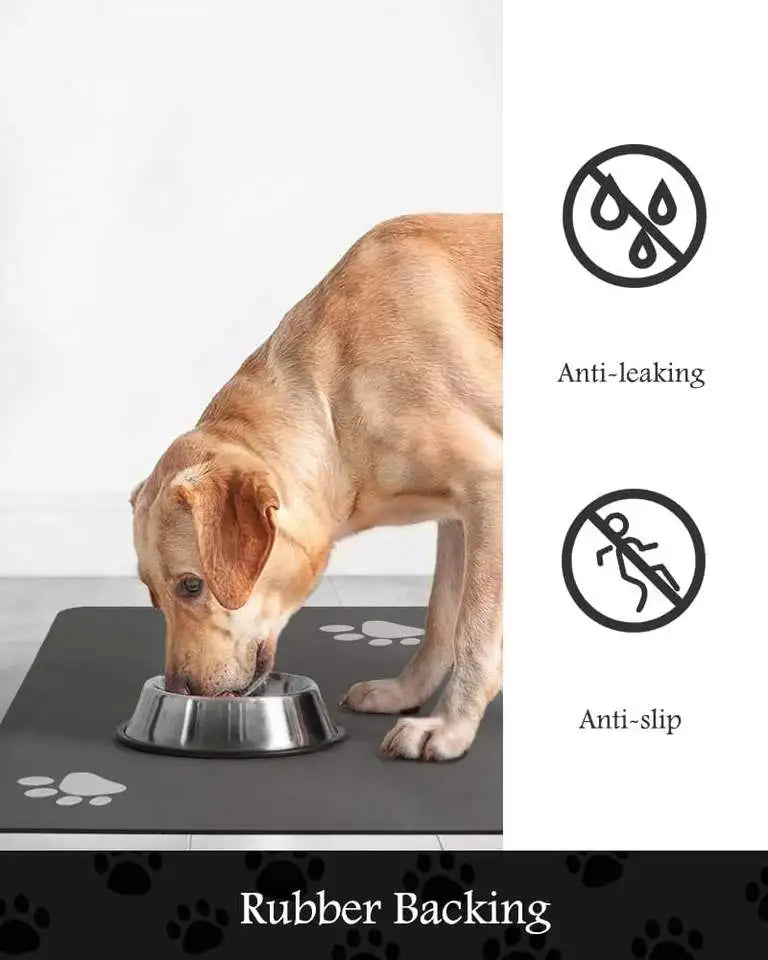 Super Absorbent Pet Feeding Mat with Waterproof Non Slip Rubber Backing for Dogs and Cats