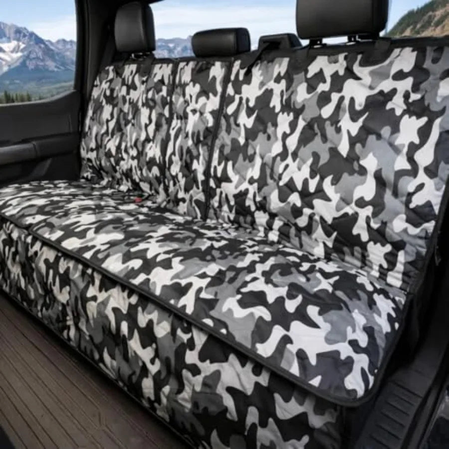 Dog Seat Cover for Back Seat Heavy Duty Waterproof Rear Seat Protector for Small Trucks SUVs Cars Fits 60 40 Split Bench with M