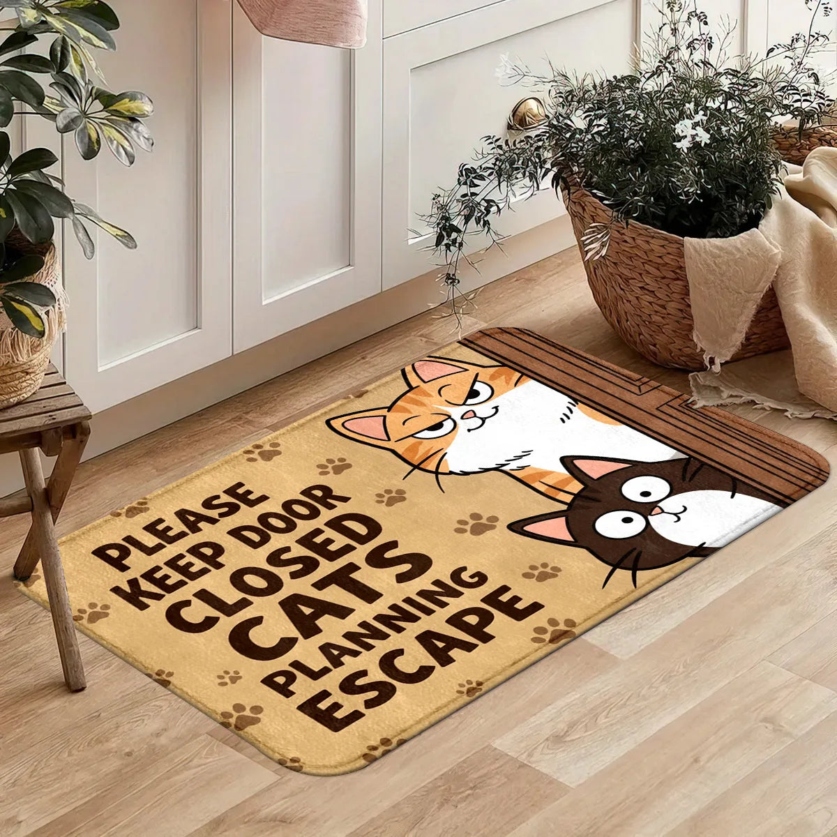 Cute Animal Wind Door Welcome Floor Mat, Bathroom Bathroom Universal Carpet, Wear-resistant, Flannel Easy To Clean Kitchen Rug, VIKAMA Carpet