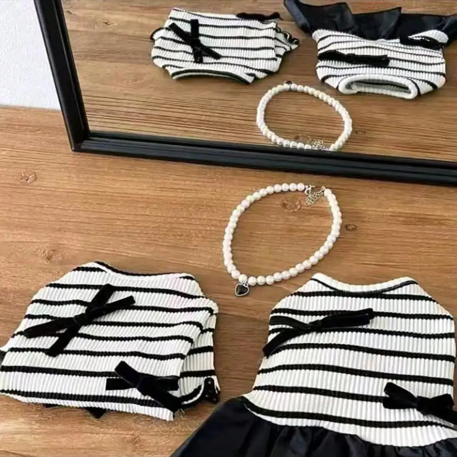 Small Dog Striped Casual Dress, Lightweight Airy Fabric Pet Clothes Perfect for Warm Spring and Summer Days