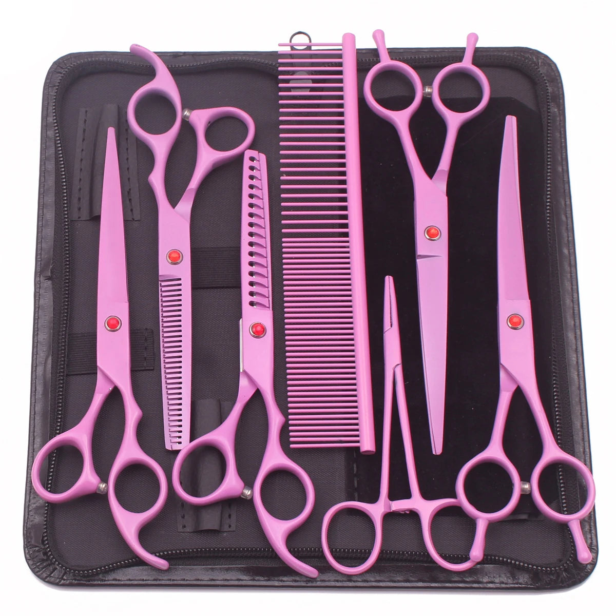 Dog Grooming Scissors Japan Stainless 6.5" 7" Pet Hairdressing Scissors Rainbow Chunker Shears Thinner Chunker Curved Shears