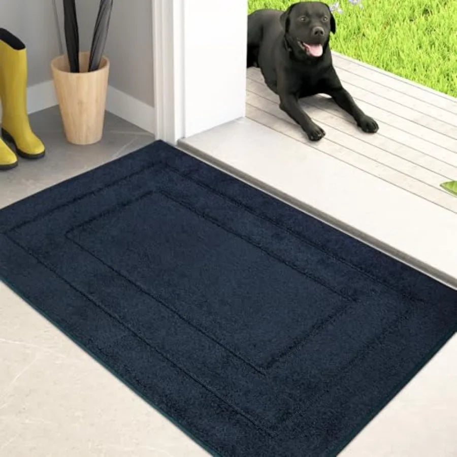Dirt Trapping Door Mat, Non-Slip/Skid Machine Washable Entryway Rug, Dog Doormat, Super Absorbent Welcome Mat for Muddy Wet Sho