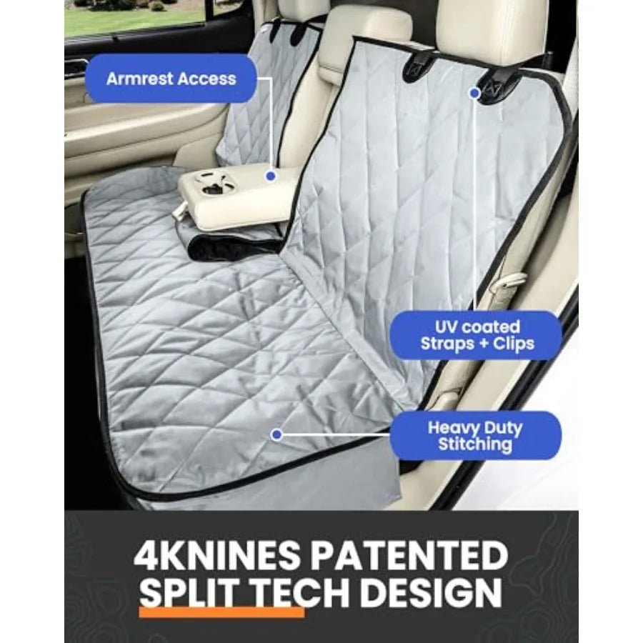 Dog Seat Cover for Back Seat Heavy Duty Waterproof Rear Seat Protector for Small Trucks SUVs Cars Fits 60 40 Split Bench with M