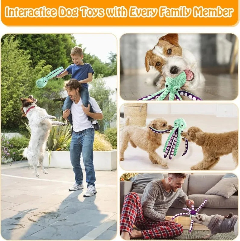 Large Squeaky Plush Dog Toy, Soft Fabric Chew Toy for All Dog Sizes, Training Reward & Gift