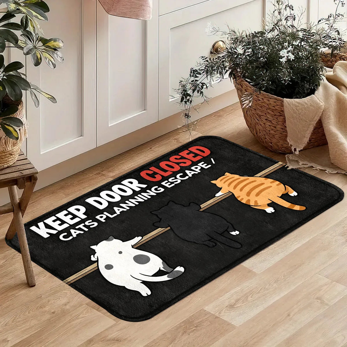 Cute Animal Wind Door Welcome Floor Mat, Bathroom Bathroom Universal Carpet, Wear-resistant, Flannel Easy To Clean Kitchen Rug, VIKAMA Carpet