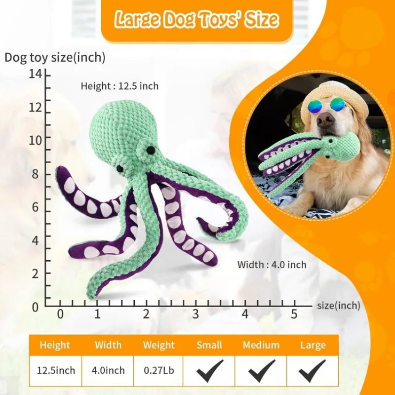 Large Squeaky Plush Dog Toy, Soft Fabric Chew Toy for All Dog Sizes, Training Reward & Gift