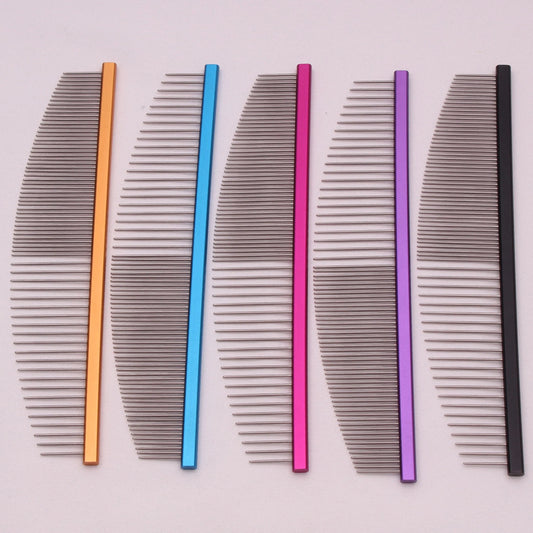 Pet Grooming Combs Aluminum Alloy Brush for Dogs Boundary Knot Massage Tools Professional Salon Cat Hair Cleaning Crescent Combs