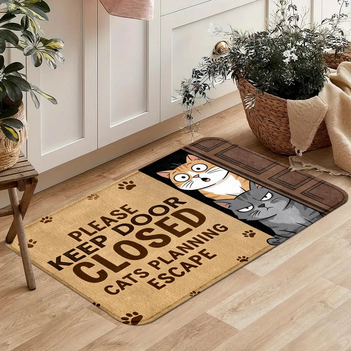 Cute Animal Wind Door Welcome Floor Mat, Bathroom Bathroom Universal Carpet, Wear-resistant, Flannel Easy To Clean Kitchen Rug, VIKAMA Carpet