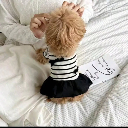 Small Dog Striped Casual Dress, Lightweight Airy Fabric Pet Clothes Perfect for Warm Spring and Summer Days