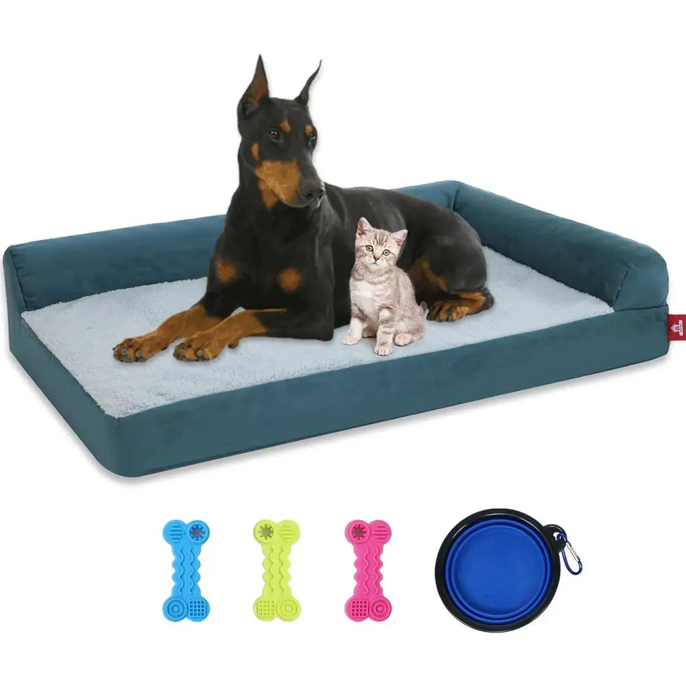 Large Washable Plush Pet Beds with Removable Cushion & Nonskid Bottom for Dogs and Cats