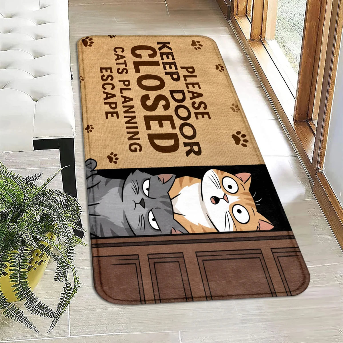 Cute Animal Wind Door Welcome Floor Mat, Bathroom Bathroom Universal Carpet, Wear-resistant, Flannel Easy To Clean Kitchen Rug, VIKAMA Carpet
