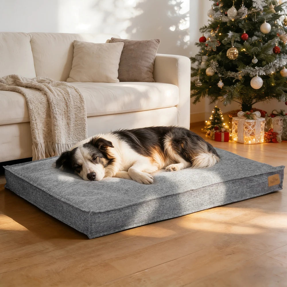 Large Dog Bed Washable Linen Orthopedic Dog Beds Waterproof Pet Pillow Mattress With Removable Cover