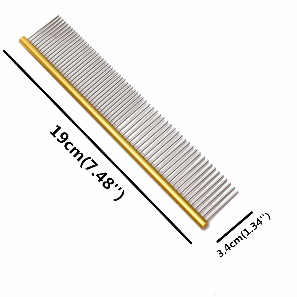 Pet Grooming Combs Aluminum Alloy Brush for Dogs Boundary Knot Massage Tools Professional Salon Cat Hair Cleaning Crescent Combs