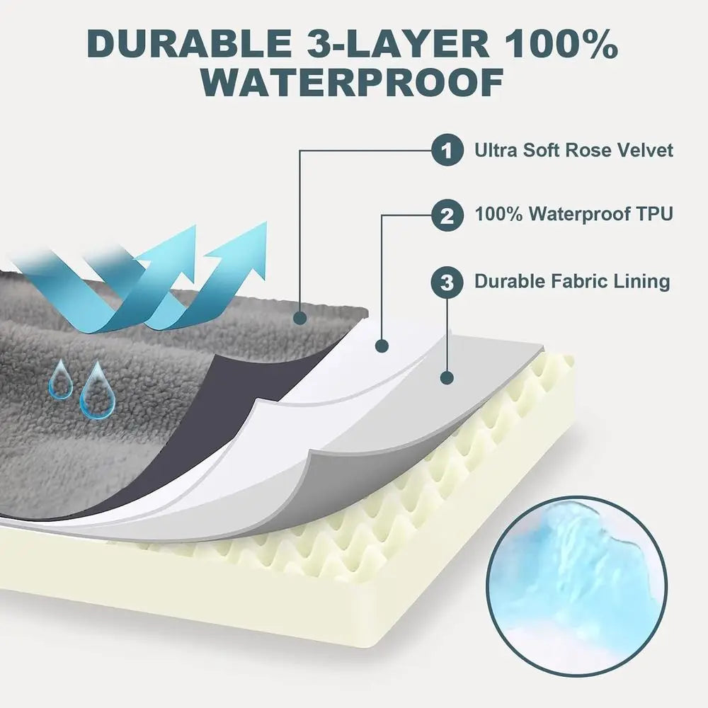 Large Washable Plush Pet Beds with Removable Cushion & Nonskid Bottom for Dogs and Cats