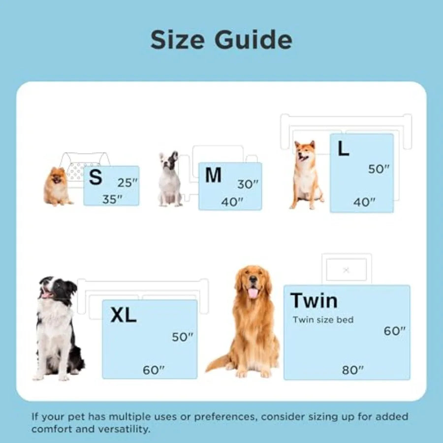 Premium Cooling Dog Blankets for Bed - Q-MAX 0.5, Breathable Summer Washable Cold Pet Mat, Soft Durable Self Cooling Dog Mat fo