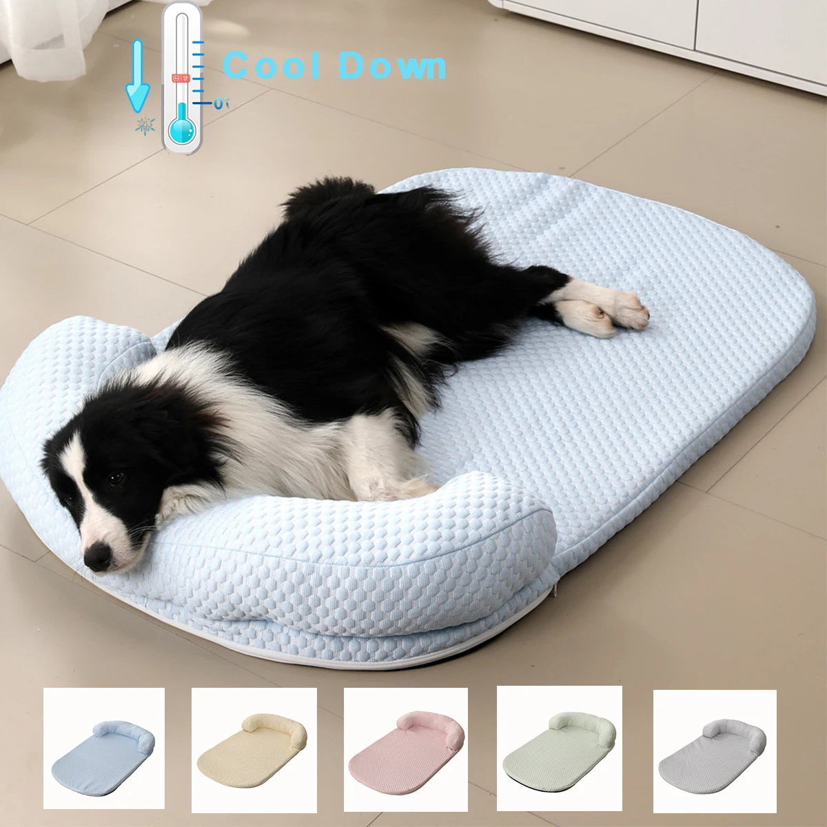 Breathable Spring Summer Cooling Large Dog Bed Ati-slip Cat Bed with Pillow Ice Silk Fabric Dog Bed for Small Dog Cushion Pet пеленки одноразовые 60x90